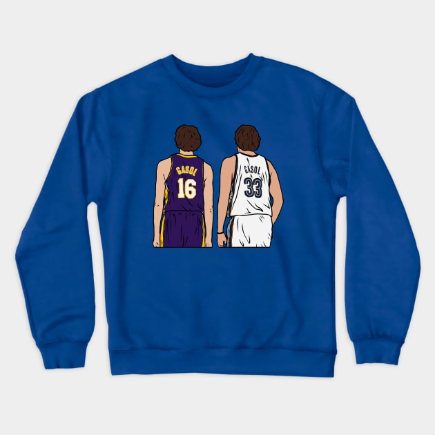 Pau and Marc Gasol Crewneck Sweatshirt by rattraptees